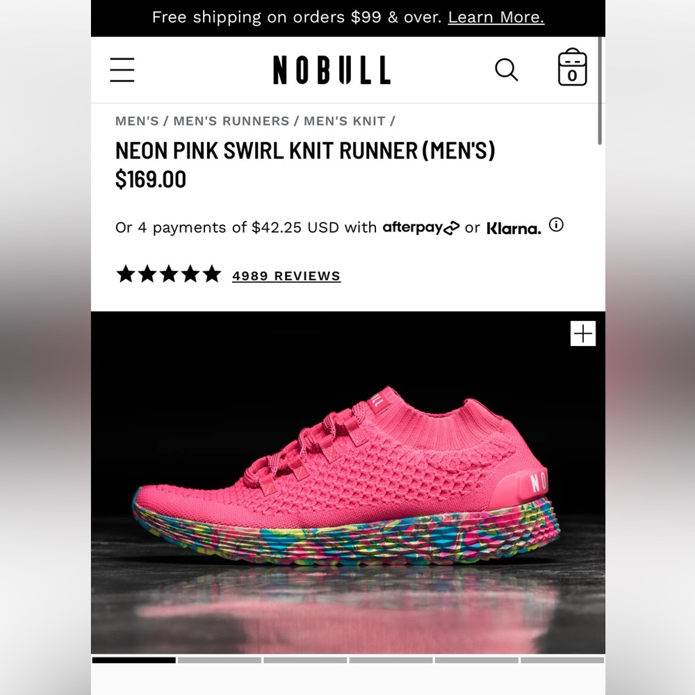 NEON PINK SWIRL KNIT RUNNER (MEN'S) Size 10